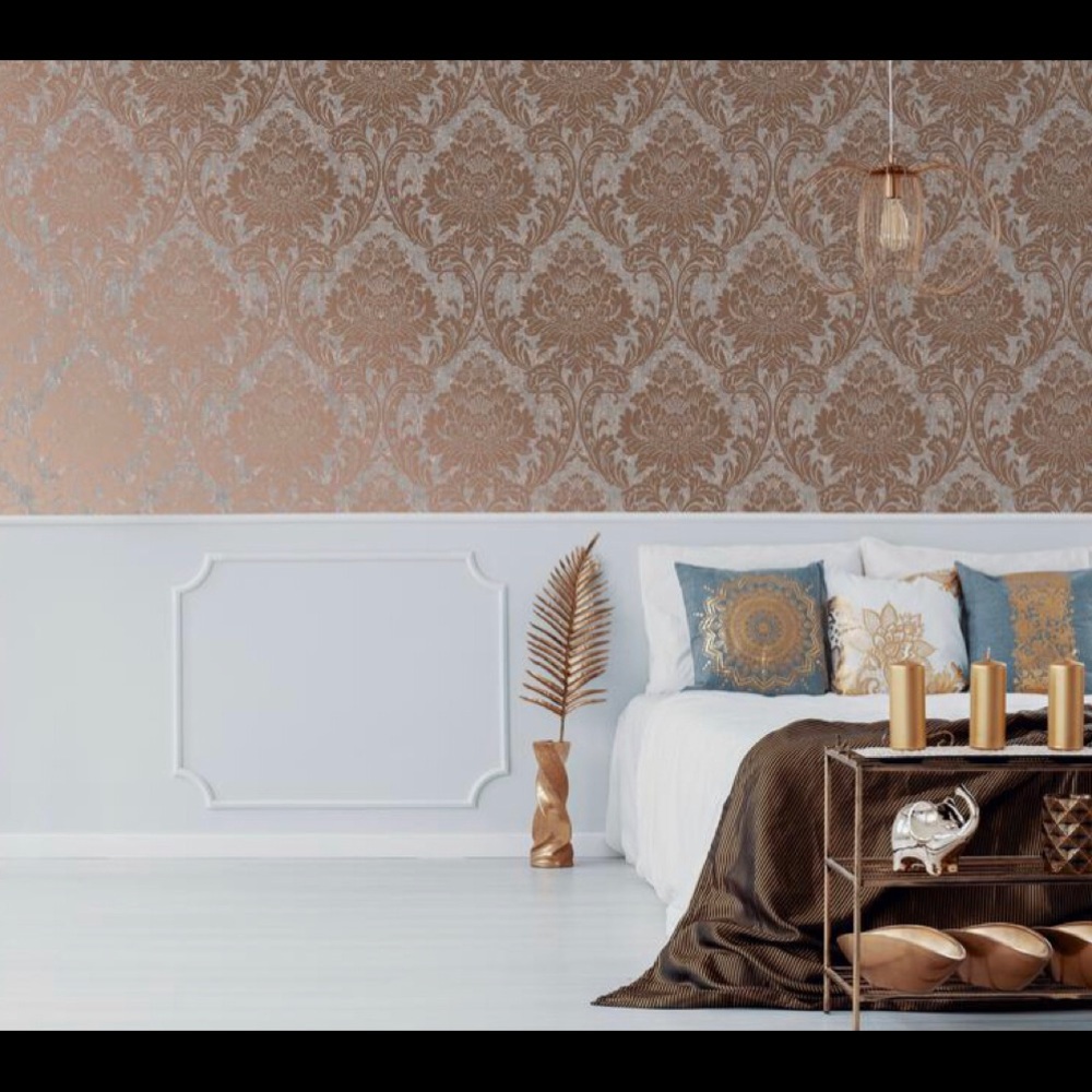Graham & Brown Milan Damask Rose Gold 2 full rolls